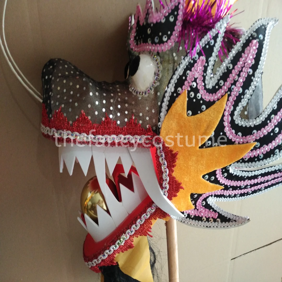 3.1 M Strój do tańca smoka dla 4 dzieci, rozmiar dziecięcy, tradycyjna chińska kultura, pozłacany, strój na ludowe festiwale i uroczystości.