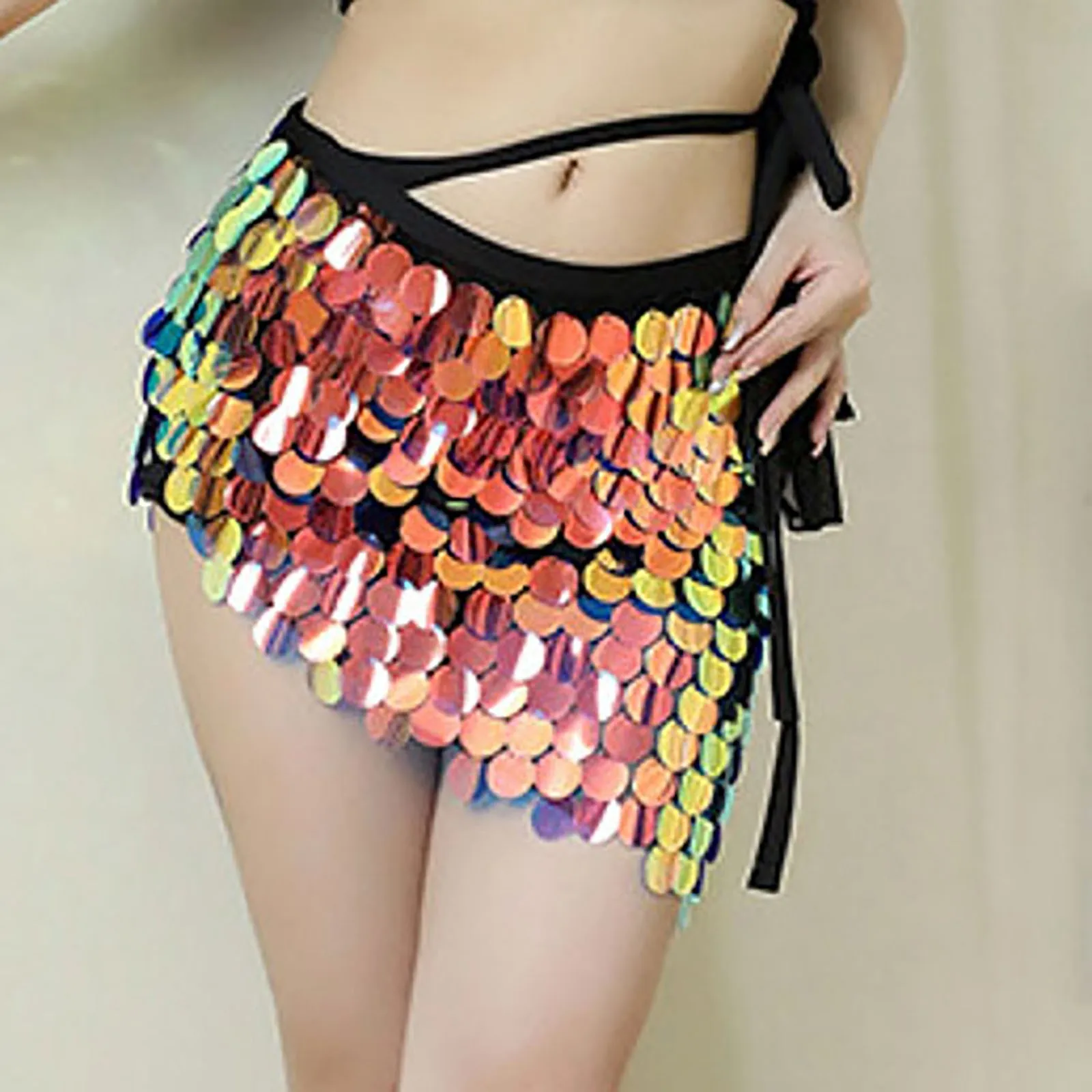 2024 Women Elegant Solid Sequins A Line Mini Skirts Lady Sexy High Waist Slim Short Skirt Female Fashion Belly Dancing Skirts