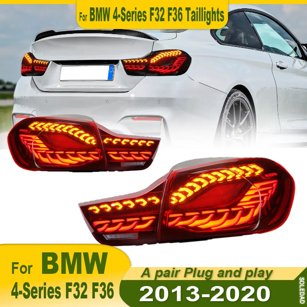 

2 шт. автомобильные аксессуары, светодиодные задние фонари для BMW 4 серии M4 F32 F33 F36 F82 F83 2013-2020, задний фонарь Plug and Play, сигнальный тормоз DRL