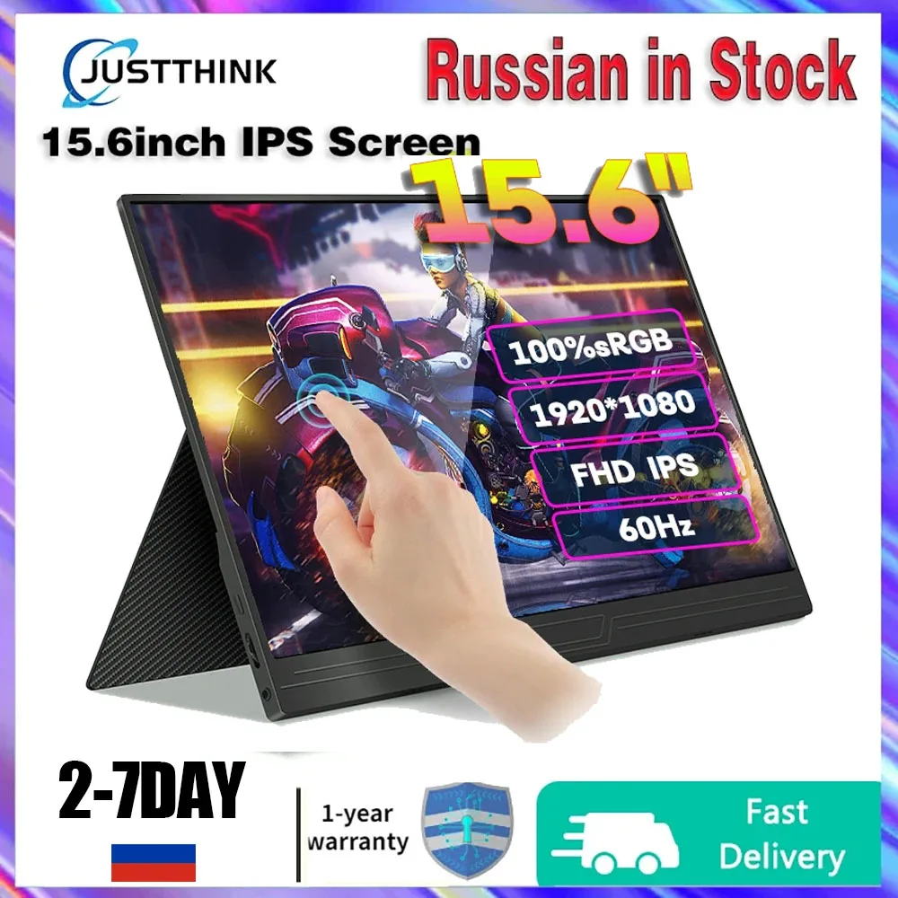 15.6Inch Portable Monitor Touch Protable Display 1080P 2K  60HZ 144HZ IPS Gaming Screen For Switch Ps4 Laptop Smartphone