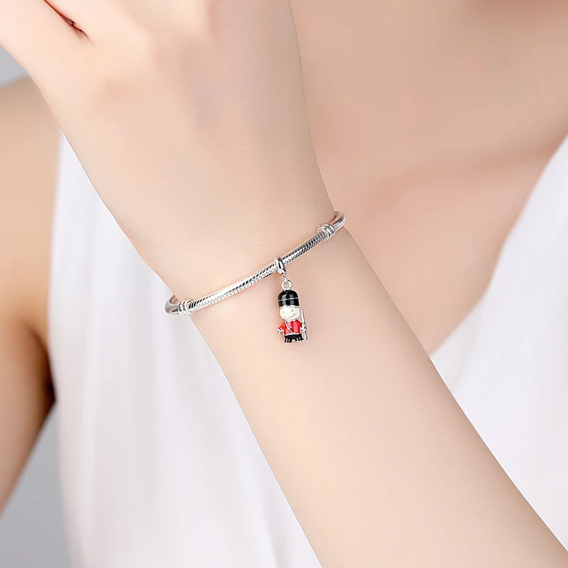 Original 925 Sterling Silver Charms Love London Bus Guard Pendant Beads Fit Pan Brand Bracelets Necklaces Women DIY Jewelry