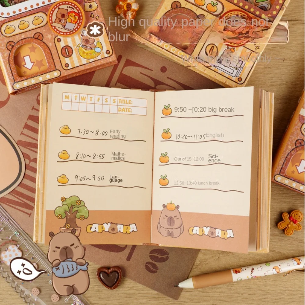 Creative Gashapon Machines Notebook Hardcover Portable Fun Small Notepad Egg Twisting Machine Shaking Capybara Pocket Book Kids