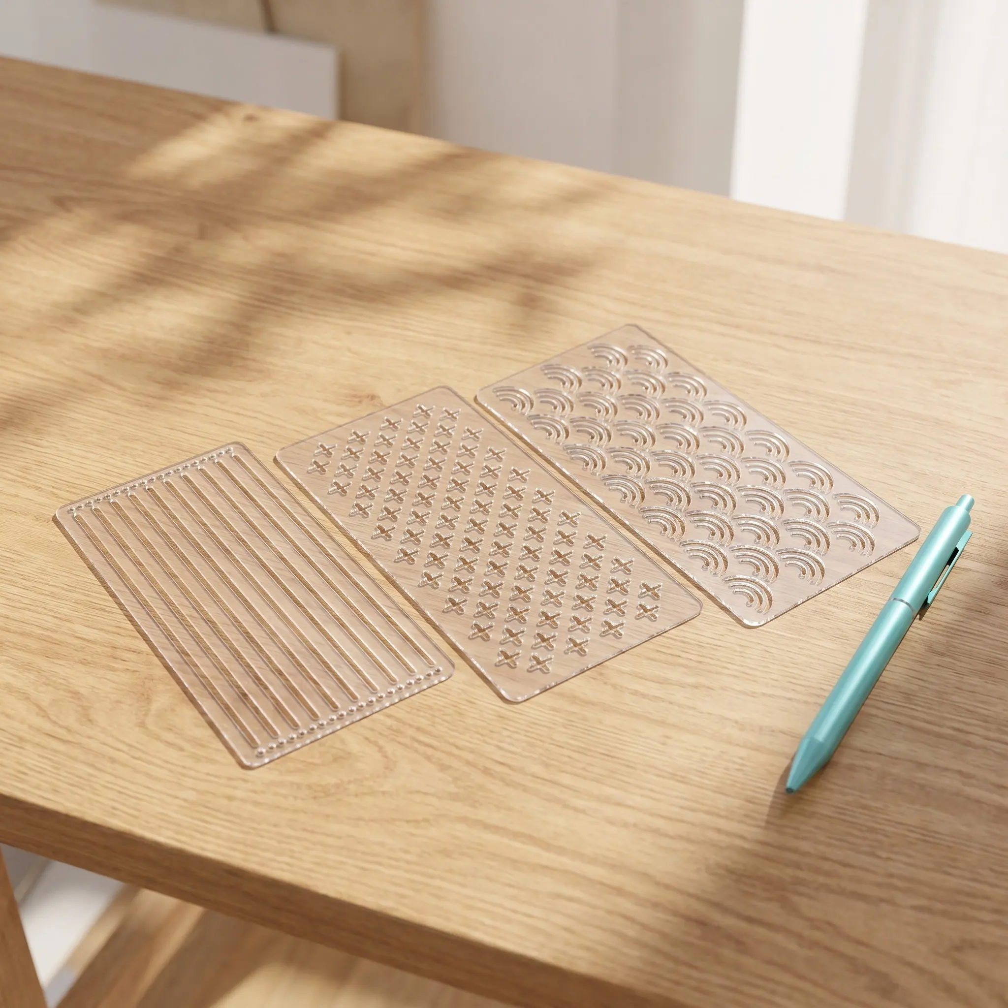 3Pcs Quilting Templates Clear Acrylic Sashiko Stencils Precision Sewing Patterns Embroidery Tracing Quilt Stencils for Beginners view 6