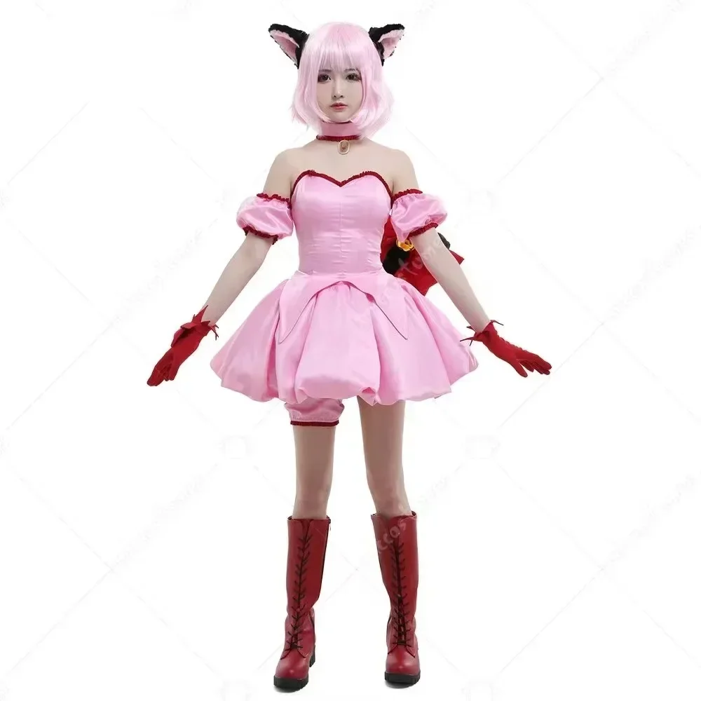 Anime Tokyo Mew Mew Momomiya Ichigo Cosplay Strawberry Female Cosplay Costumes Pink Dress Gloves Tail Bowknot Wig Cute Uniform