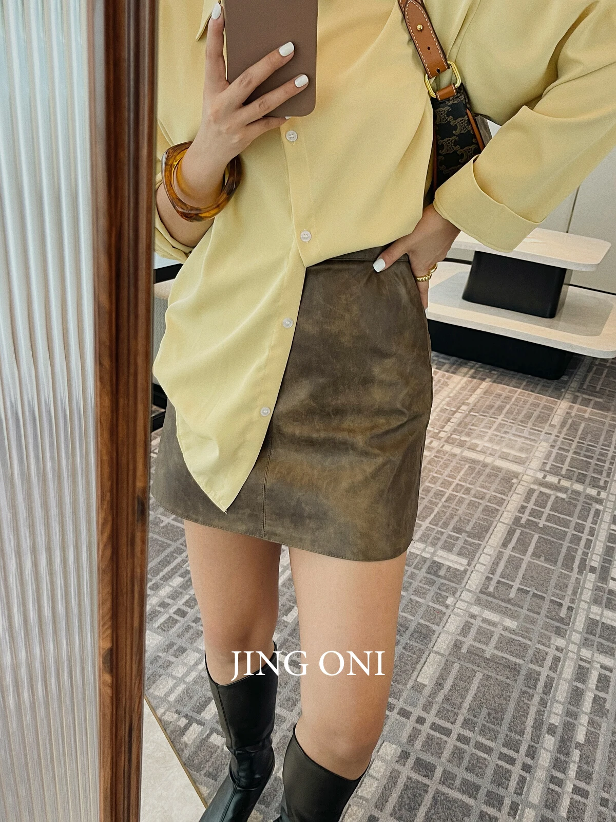 Leather Mini Skirt Y2k Woman Clothing 2023 Dresses Vintage Korean Style Fashion High Waist Cargo Sexy Gothic Tulle Short Pencil