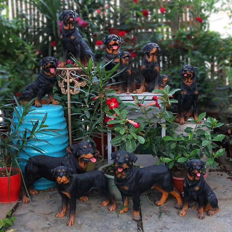 Garden Decoration Animal Resin Handicrafts, Simulation Rottweiler Dog Ornaments, Simulation Dog Models,home Ornaments