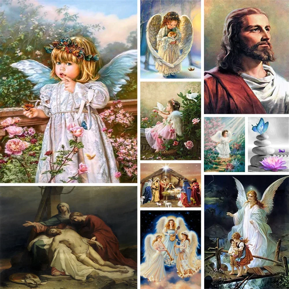 

Angel Portrait DIY Paint By Numbers Package Oil Paints 40*50 Paiting By Numbers Home Decor Crafts For Adults Wall Art