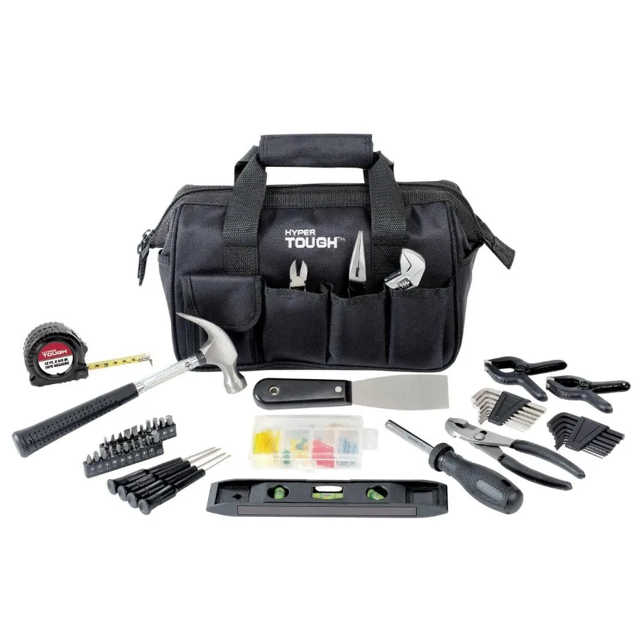 

89-Piece Black Household Tool Set for Home Repairs and DIY Projects Includes Comprehensive Tools for Plumbing Electrical and Ge
