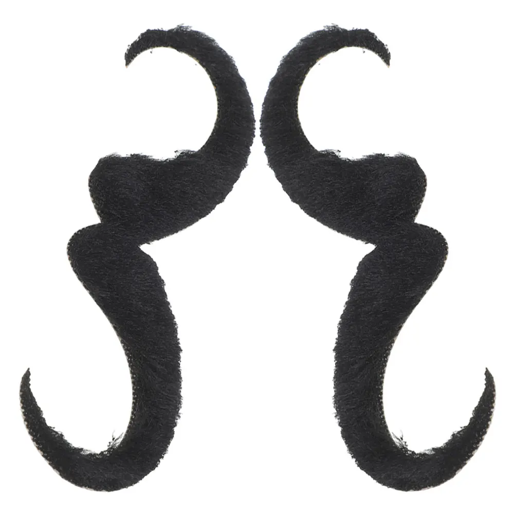 

2Pcs Fake Mustaches Realistic Handlebar Self Adhesive Beard for Men Halloween Party Cosplay Costume Supplies Halloween Beard