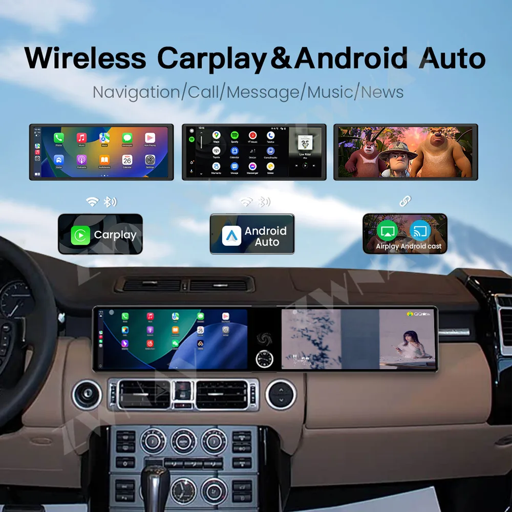 Dual Screen 12.3 Qualcomm For Land Rover Range Rover Executive 2003-2004 Android13 Car Radio Multimedia Player GPS Navigation