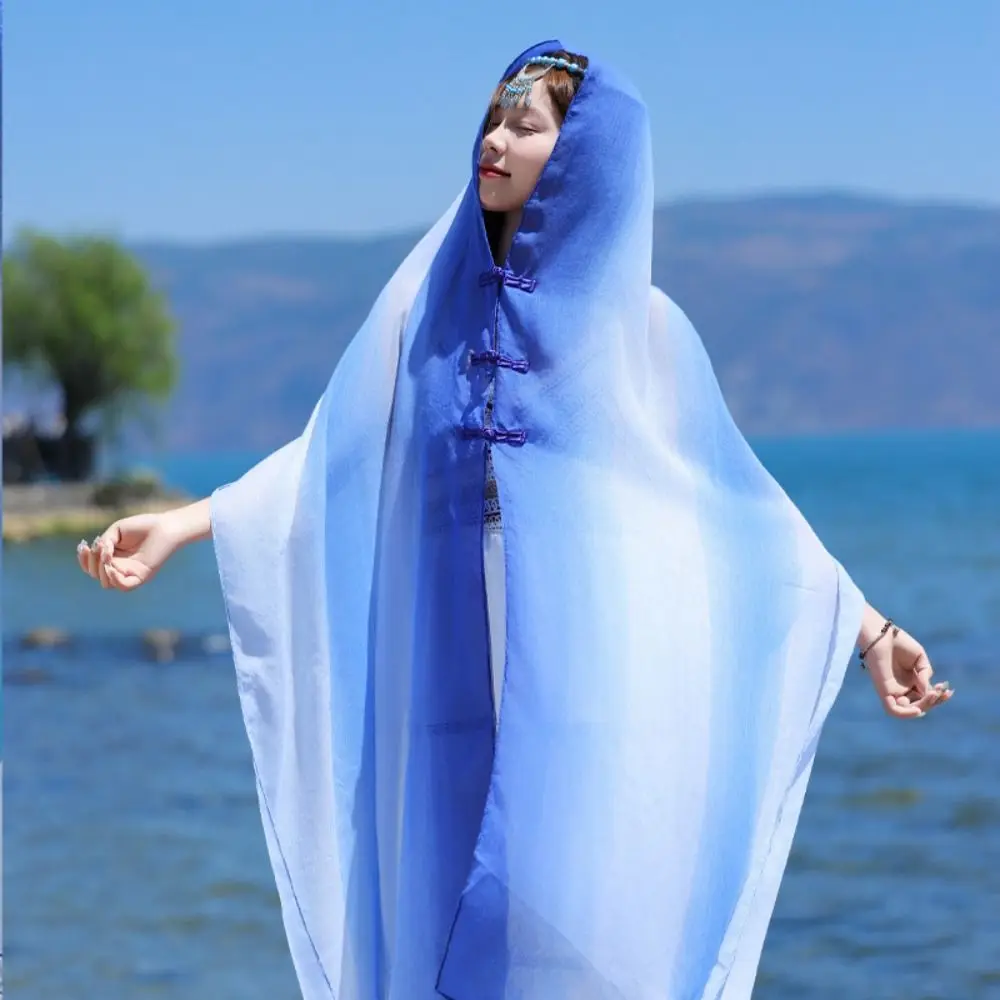 

Vintage Sun Protection Ethnic Style Shawl Elegant Wraps Sunscreen Shawl Chinese Style Button Thin Beach Scarf Outdoor