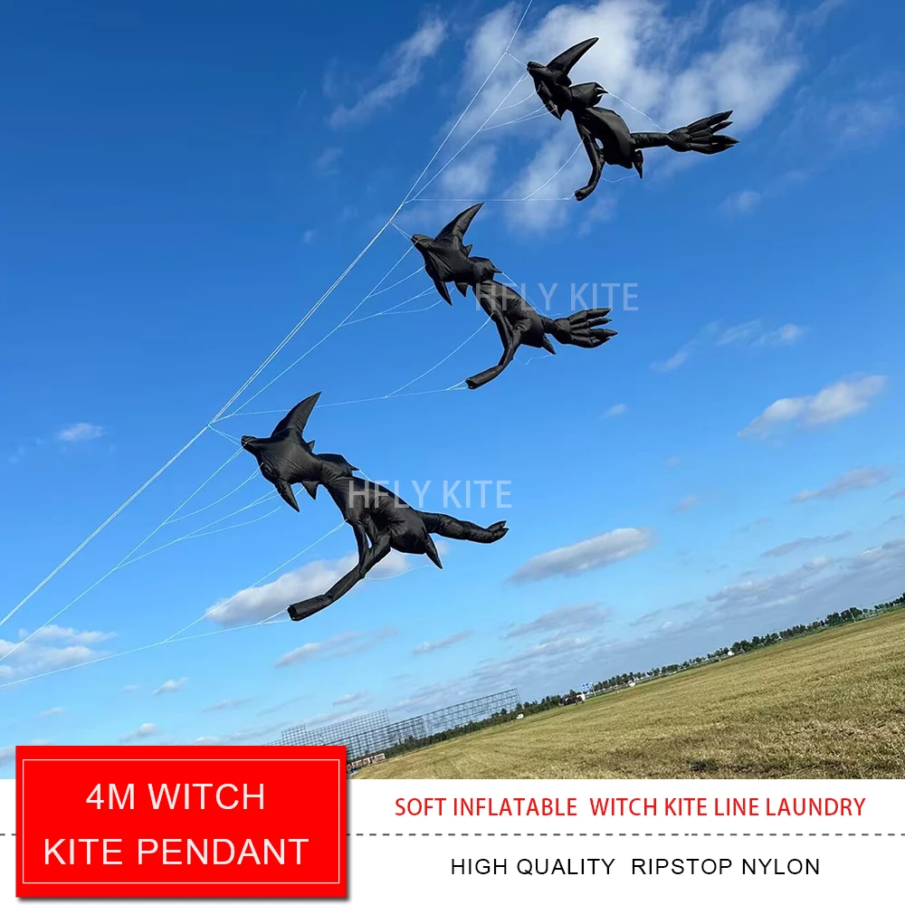 

Новое поступление, мягкая надувная 4 м, линия воздушного змея ведьмы, стирка для взрослых, высокое качество, нейлоновый воздушный змей Ripstop, подвеска-волшебник