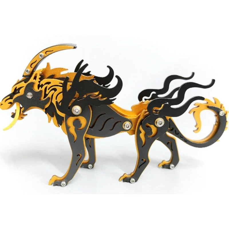 3D Metal Wolf Puzzle Model Building Kits for Adults Mechanical Animals Siberian Wolf King DIY Assembly Toys Gift- 89PCS