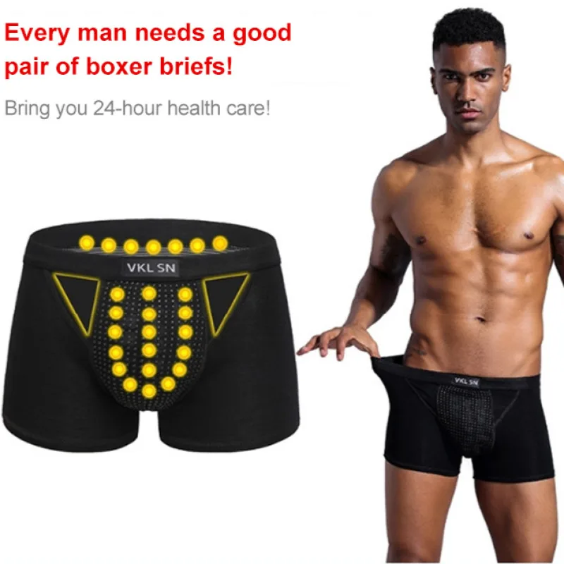 

Men's Strong Magnetic Underpants Health Care Guard Pants Milk Silk Magnet Gold Pot Underpants