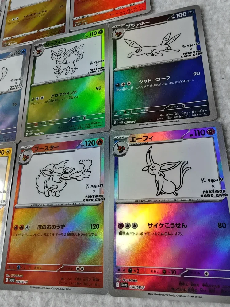 Anime Game Pokemon PTCG Japanese Yu Nagaba X Eeveelution carte fai da te Pikachu Charizard hobby Collection giocattoli regalo 11 pz/set