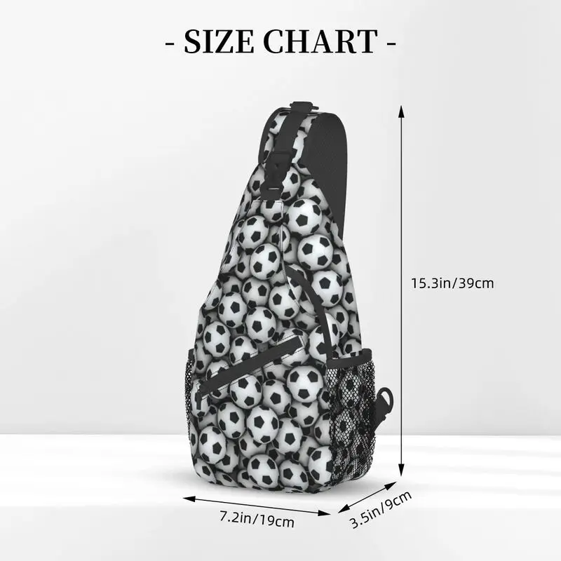 Soccer Ball Sling Bags for Men Cool Football Sport Pattern Shoulder Crossbody Chest Backpack Cycling Camping Daypack