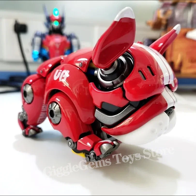 Mechanical Bulldog Red Green Robot Dog Anime Figure Model Doll Action Figures Collection Ornaments Adults Children Desktop Gifts