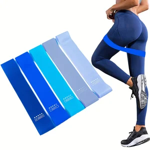 1PC Blue Gradient Yoga Squar Squats Bash resistance, thin leg and arm pulling band, buttock rehabilitation training circal 6 Main Sales Squats - №4