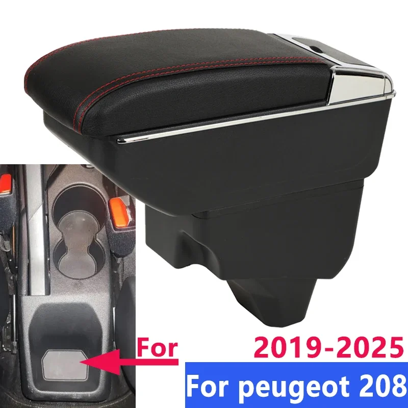 

Для Peugeot 208 подлокотник для Peugeot 2008, автомобильный подлокотник 2019-2024, ящик для хранения, детали для модернизации, детали интерьера, автомобильные аксессуары