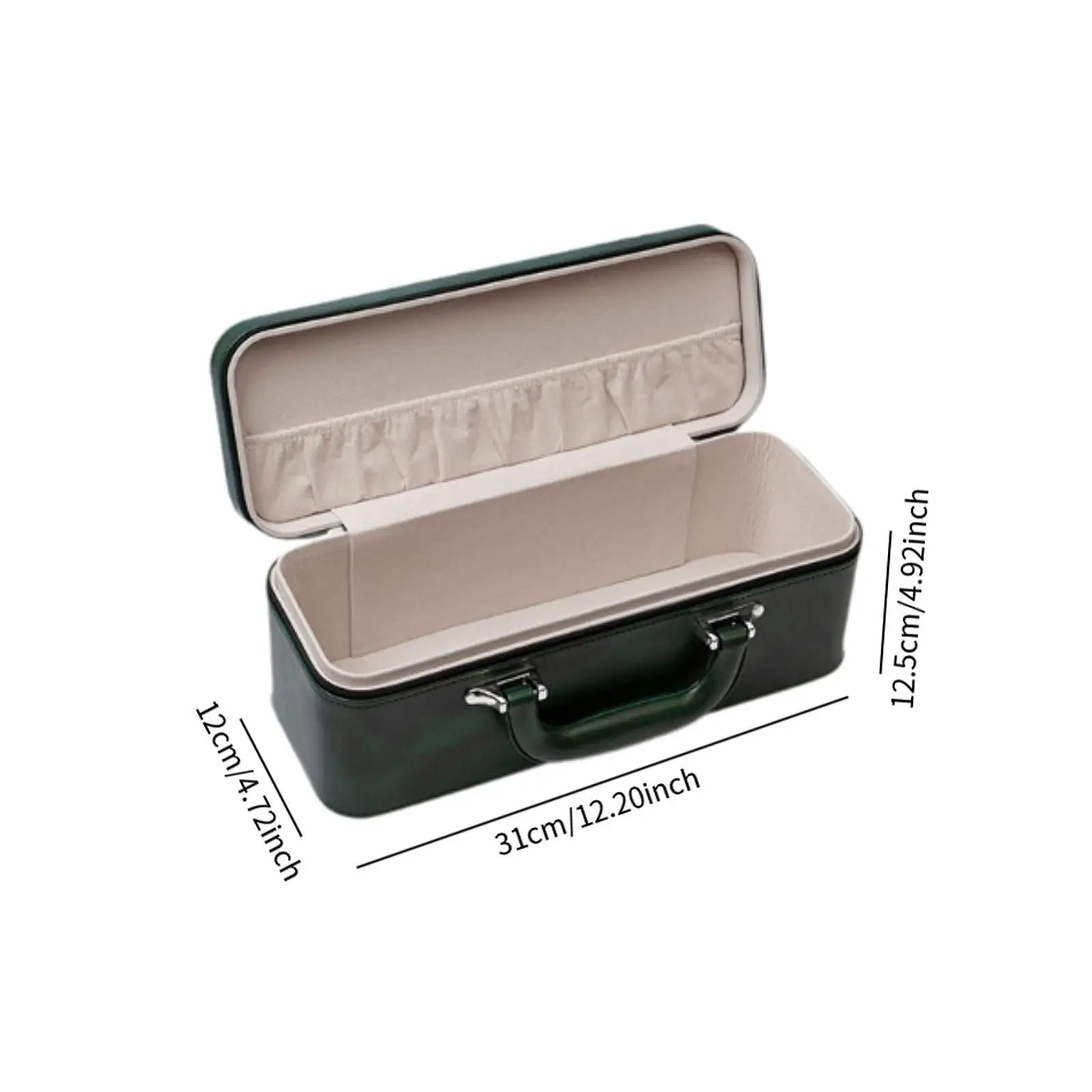 Caja de almacenamiento de joyas, escaparate con asa, cierre de cremallera moderno y espacioso, soporte de exhibición de pulseras de cuero PU para tienda de exposición