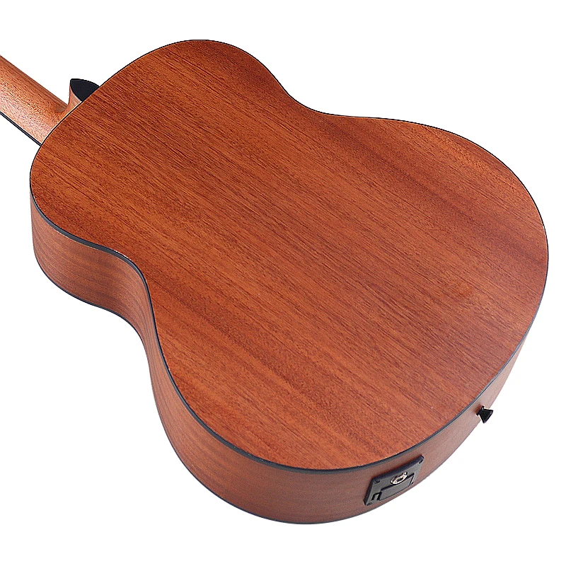 High Glossy Solid Wood Top Guitar with EQ Matte Finish, Electric Folk Guitar Vintage Color 6 Strings