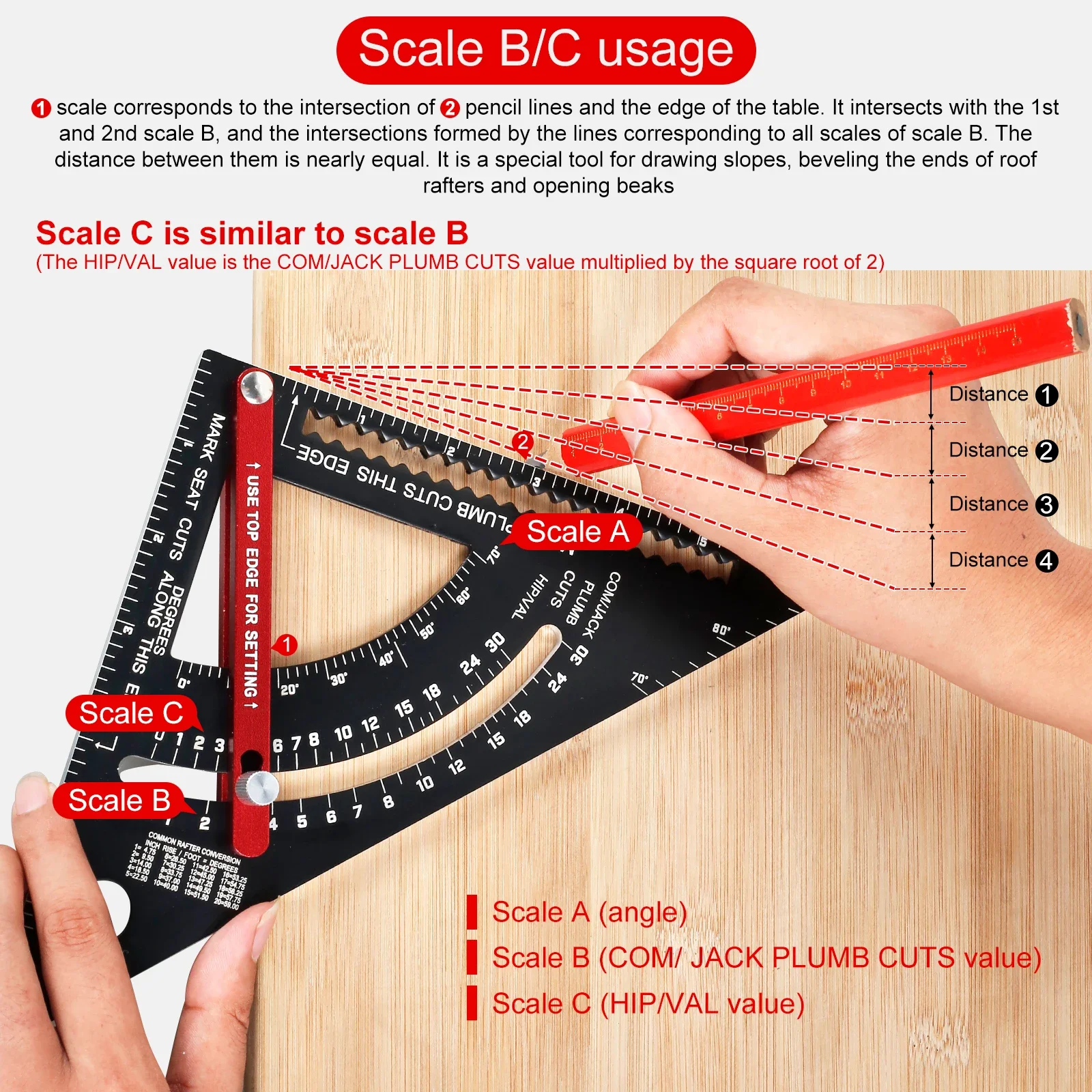 Woodworking Triangle Ruler Aluminum Alloy Carpenter Framing Square Adjustable Square Protractor Precise Right Angle Measuring Ru