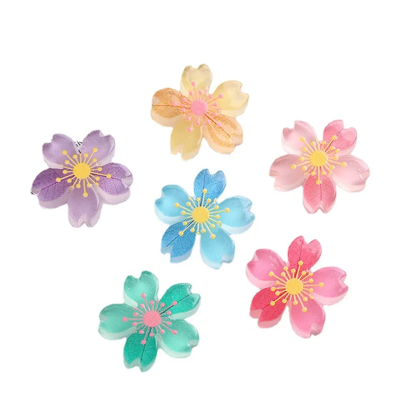 10pcs/lot Luminous Cherry DIY Craft Supplies Resin Floret Parts