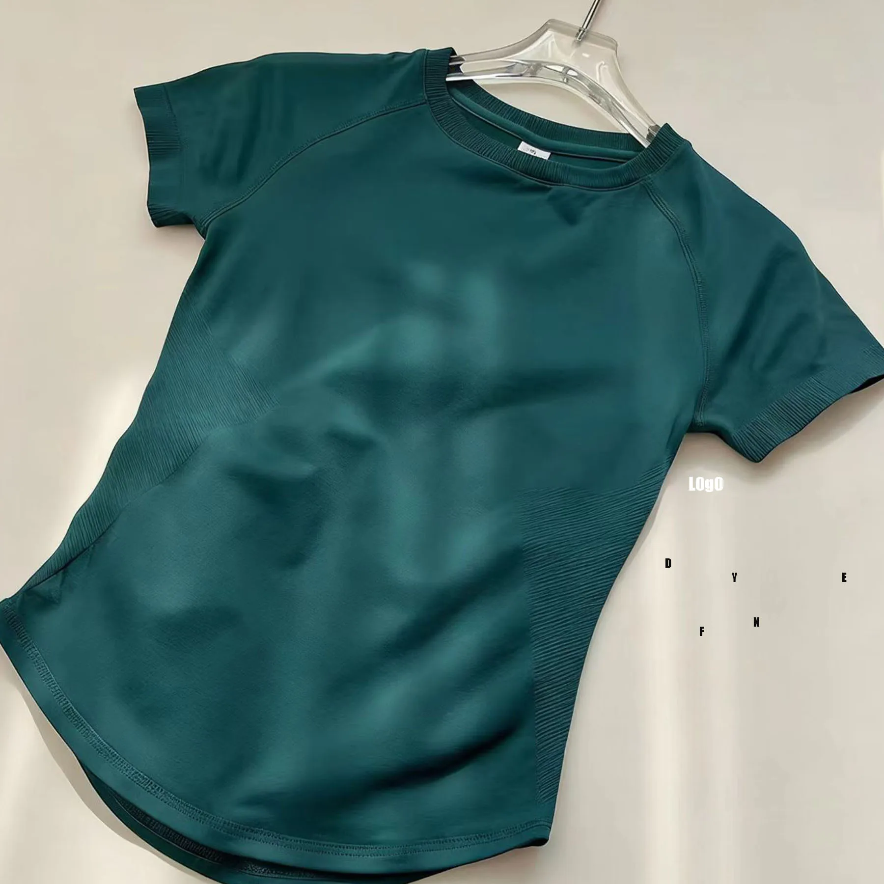 

Эластичная бесшовная женская футболка для йоги DfL0g0 с коротким рукавом, спортивная одежда для фитнеса и бега