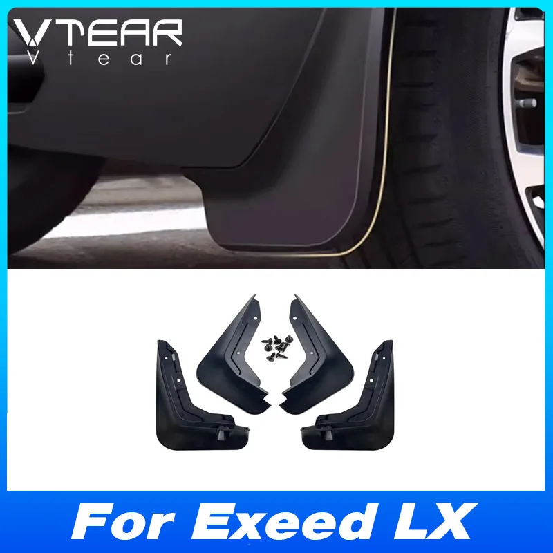 

Vtear For Exeed LX 2023-2024 Plastic Mudguard Fender Cover 4pcs/set Anti-Splash Anti-Scratch Durable Black Exterior Accessories