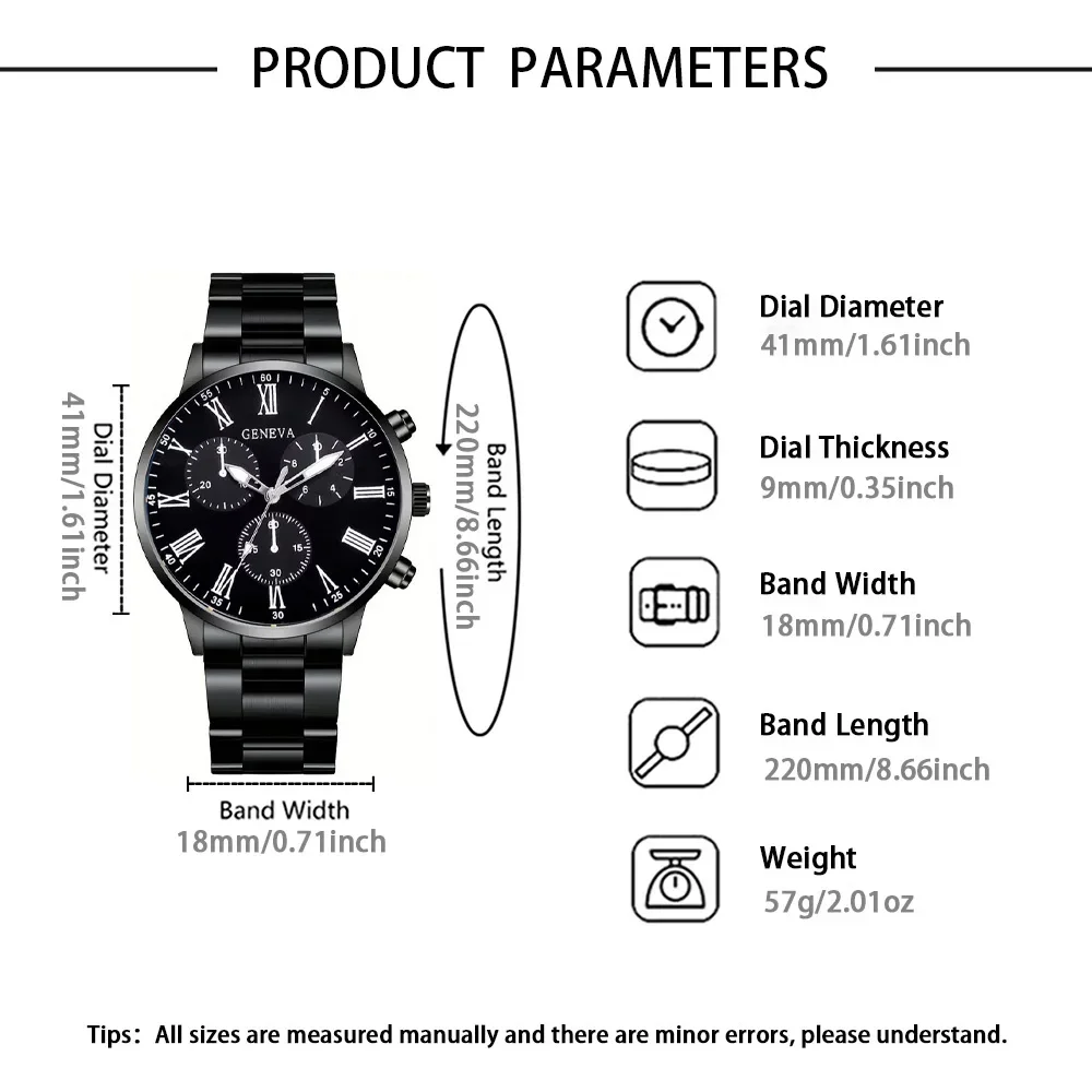5Pcs  Quartz Watch & Jewelry Set, Stylish Daily Wear Gift for Friends & Family