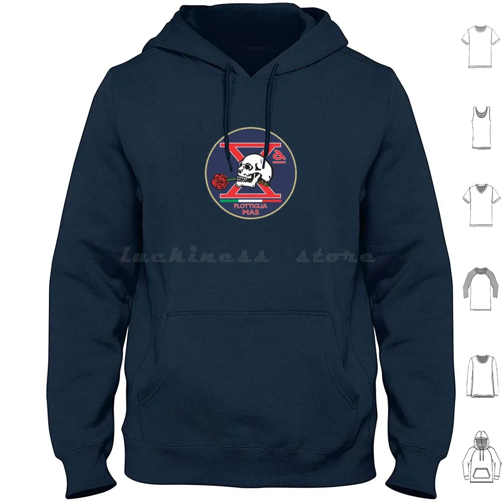 Xa ( Decima ) Flottiglia Mas-Round Clean Style Hoodies Long Sleeve Pzd501 Pzd Royal Navy Sof Seal Patch Special Forces