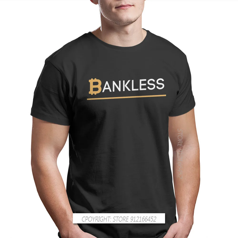 Bankless Hipster TShirts Bitcoin Cryptocurrency Miners Meme Men Harajuku Fabric Tops T Shirt Crew Neck Casual Big Size