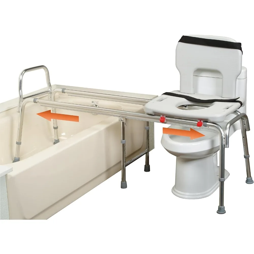 

Eagle Health Supplies Сдвижная скамейка для переноса унитаза и кресло для душа (XX Long) 77993 — система выдвижения, множественная безопасность