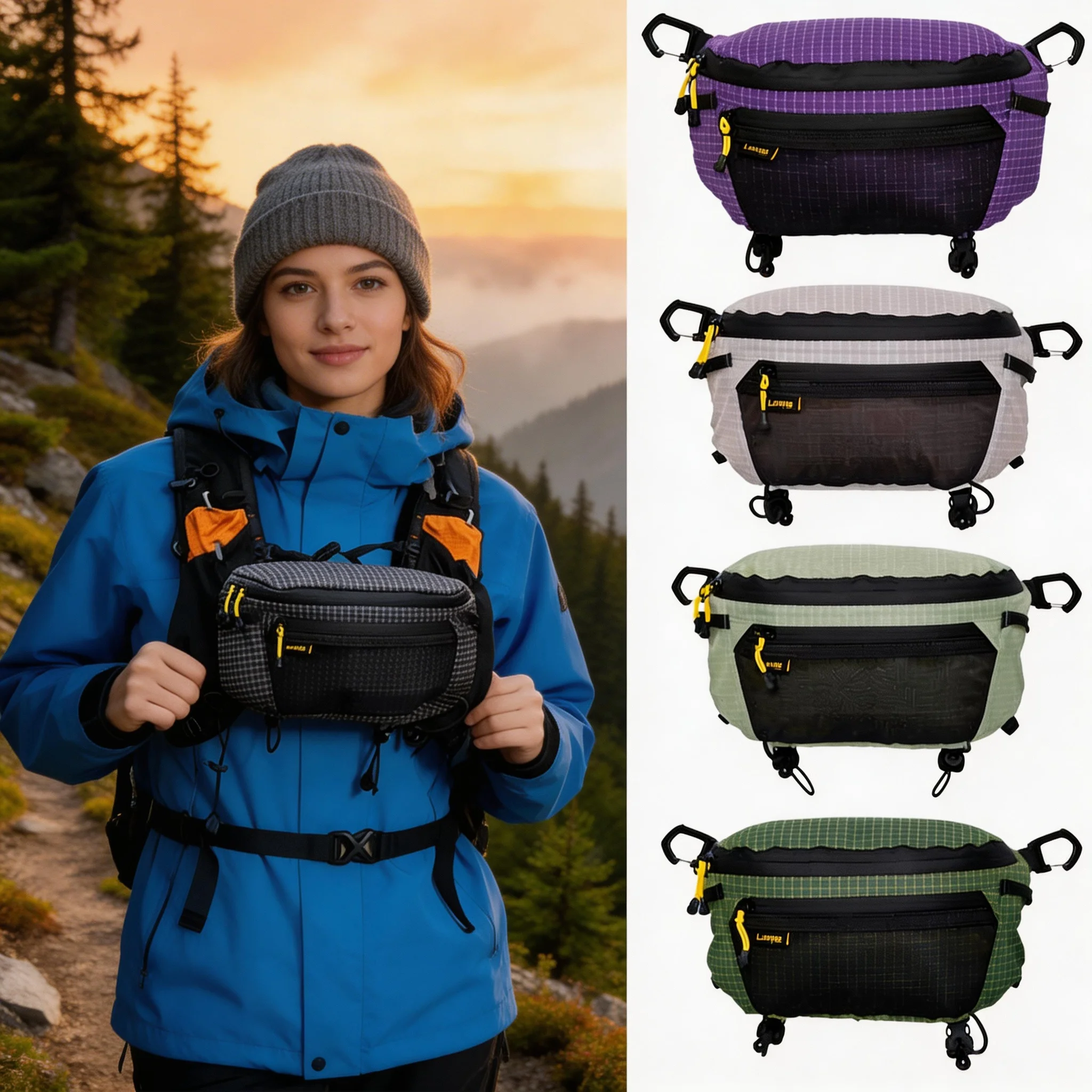 Sacs à bandoulière pour sac à dos, pochette légère pour téléphone, grande capacité, sac banane étanche, sac d'extérieur multi-usages, mains libres