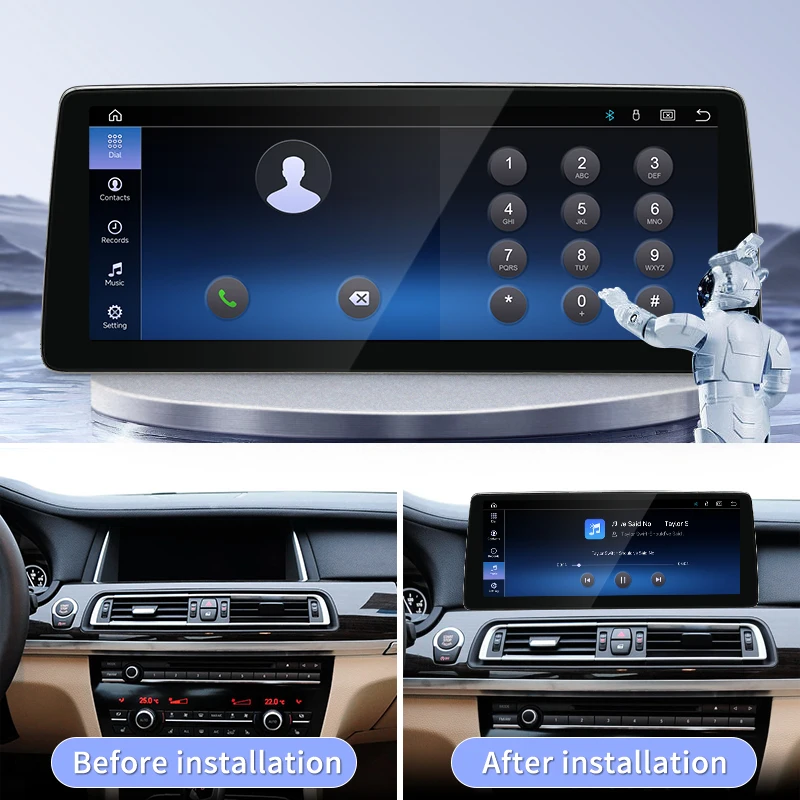 STWEI 12.8inch 2400*900 HD Display Screen For BMW 7 Series F01 F02 F03 F04 CIC NBT Wireless Carplay Auto Car Multimedia Players
