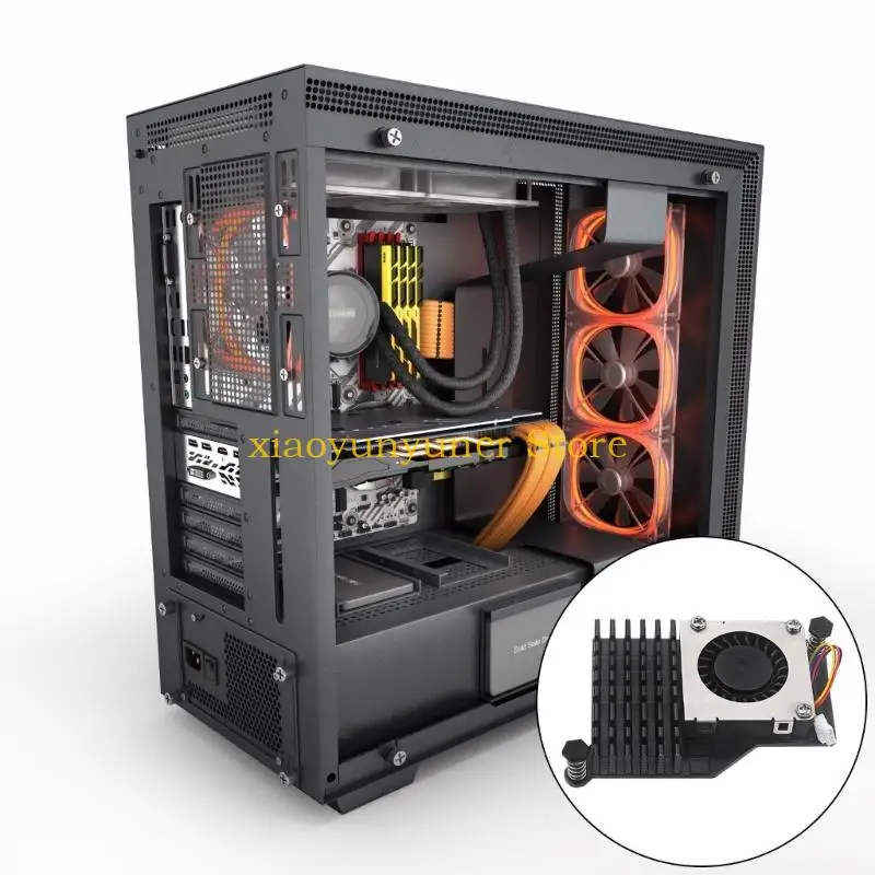 

P9JB Optimized Aluminum Cooling Fan And Heat Sink For RPi 5 Stable Performances Under Load 2PCS