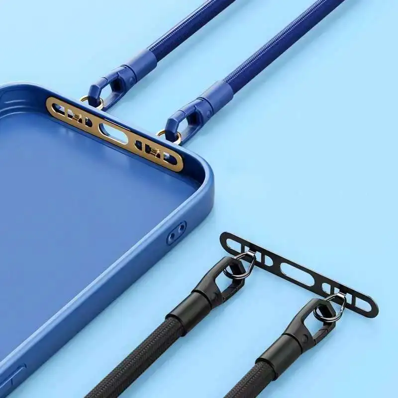 New Mobile Phone Lanyard Patch Side Hanging Stainless Steel Clip Double Buckle Phone Straps Gasket Metal Connect Piece for iPhon