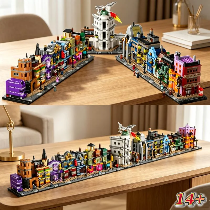 

2026 New 2750pcs Classic Movie small Wizarding World 76444 Alley Wizarding Shop Building Blocks Puzzle Model Toy Birthday Gifts