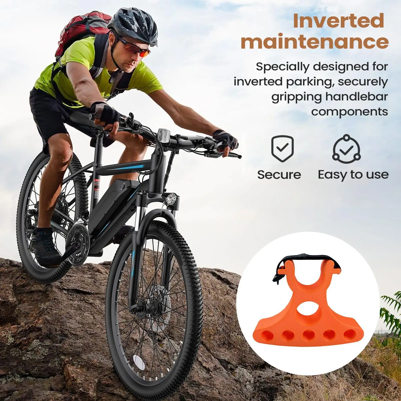 Bicycle Floor Repair Stand, 1 Pair Non-Slip Portable Bike Bracket for Sport Cyclists, Garage Workshop Home Inverted Parking Tool