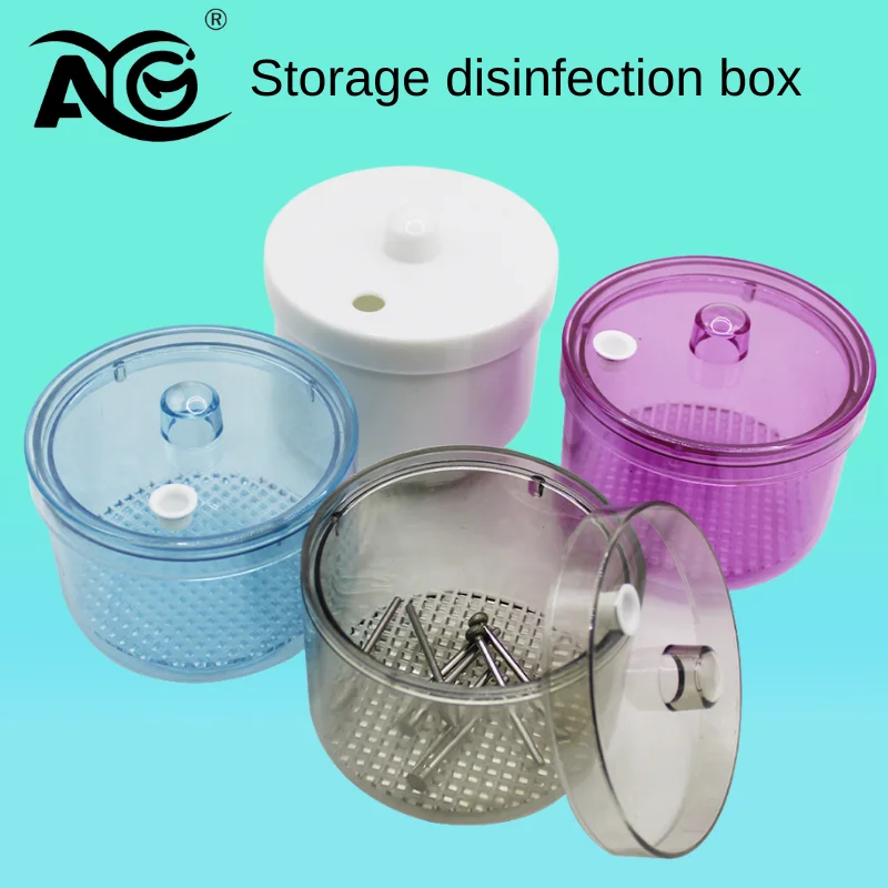 1Pcs AG Dental Disinfection Box Soak Burs Box Drills Sterilization Case Heat-Resistant Net Basket Clean Immersion Case