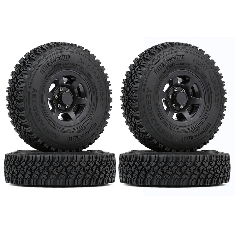 AUSTARHOBBY Retro Simulation 1.55‑Inch Tires, 4‑Piece Set, Crawler Wheel Hubs, Compatible with Pajero, CC01, CC02 LC70 Toy parts