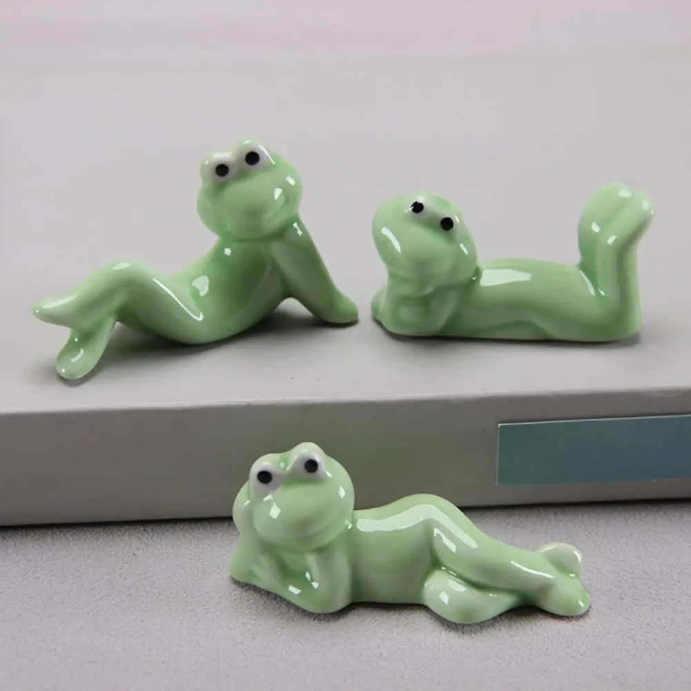 Frog Chopsticks Rack Ceramic Frog Chopstick Holder Set Tableware Rack for Dinner Spoons Forks Kitchen Dining Table Decoration