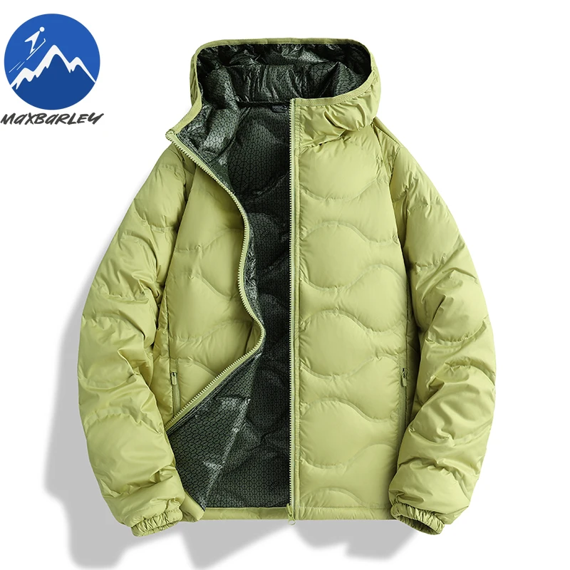

Maxbarley Graphene Down Jacket Men Fashion Hood Outdoor Snow Windproof Warm Coat Premium Travel Comfortable Winter Windbreaker