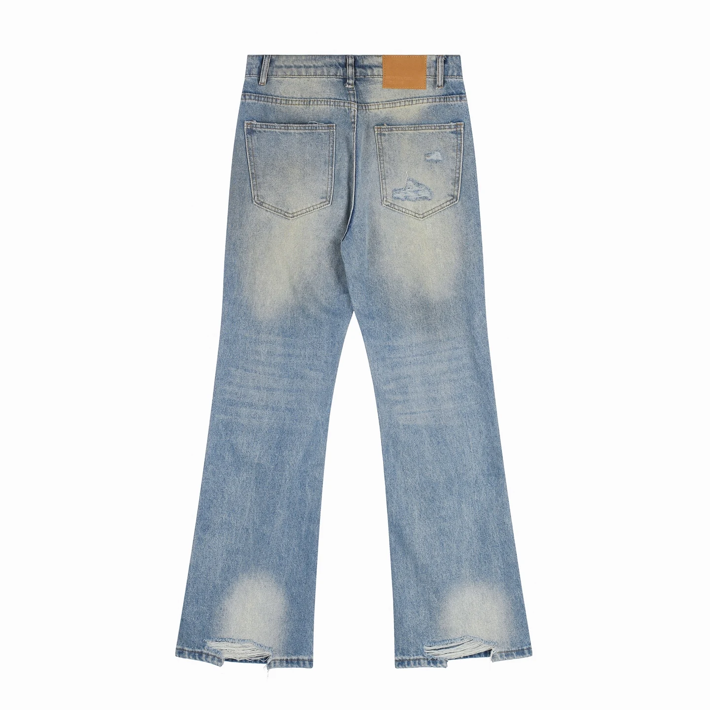 High Quality American Retro Heavy Industry Wash Water Do Old Hip Hop Dark Scimitar Jeans Unisex Loose Wide Leg Drag Pants