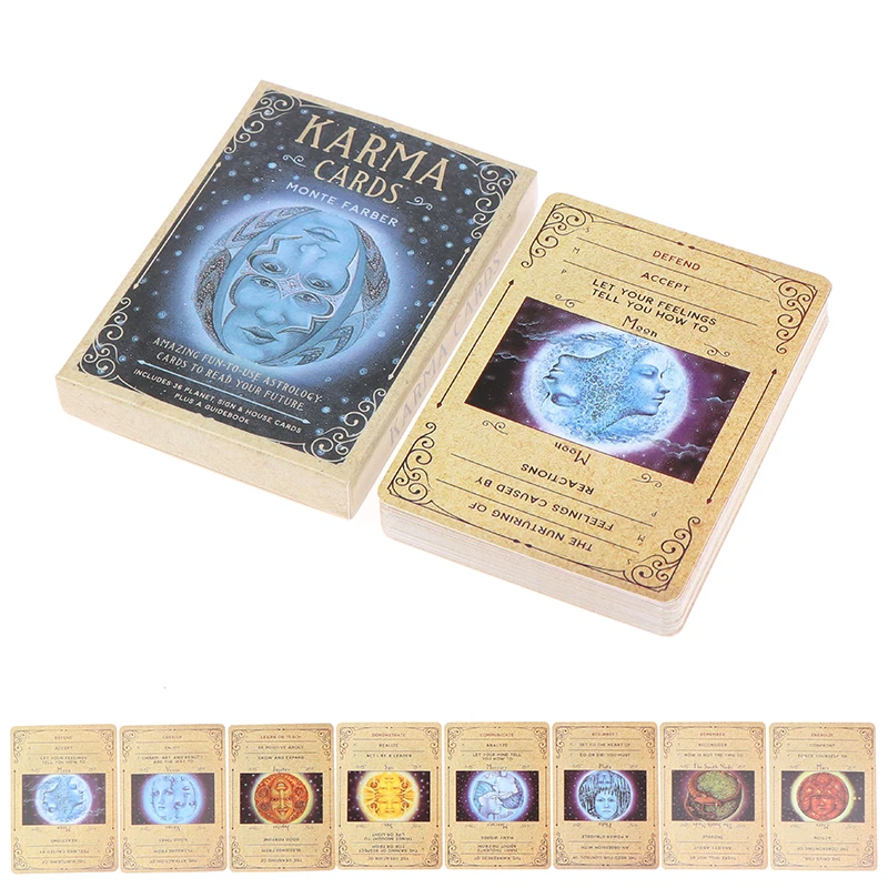 1Box Karma Oracle Cards Fortune Telling Divination Tarot Deck Family Party Leisure Table Game Karma Card Tarot Deck