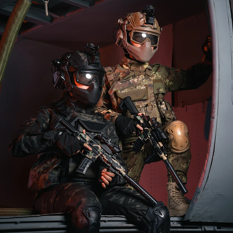 Children's Tactical Camouflage Suits Boys' Girls' Special Forces Long-Sleeved Full-Suit Clothing for CS Cosplay Hunting Shooting image 2