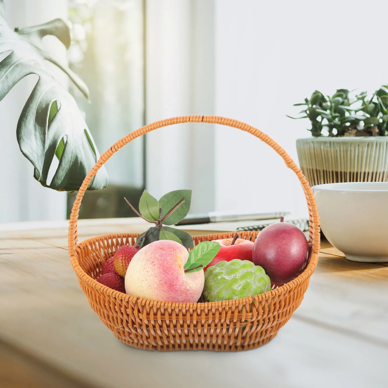 

Flower Decorative For Home Hand-Woven Design Plastic Storage Basket Wedding Diy Flower Arrangement Multipurpose Portable Basket