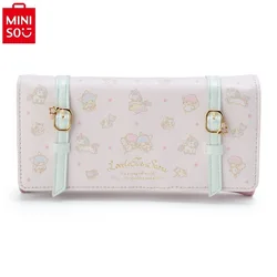 Miniso Sanrio Hello Kitty Kuromi Twin Star Lange Portemonnee Mode Pu Grote Capaciteit Draagbare Opbergtas Voor Studenten