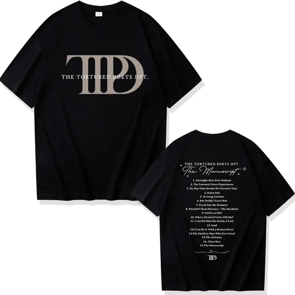 New Torment Poets Department T-Shirt Taylor Music Album Merch Gift Ladies Universal Summer Cotton Short Sleeve Top for Fans