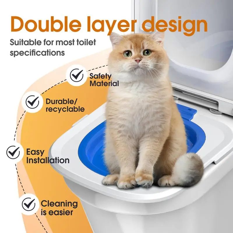 1Pcs Plastic Cat Toilet Training Kit Reusable Puppy Cat Litter Mat Cat Toilet Trainer Toilet Pets Cleaning Cats Training Product